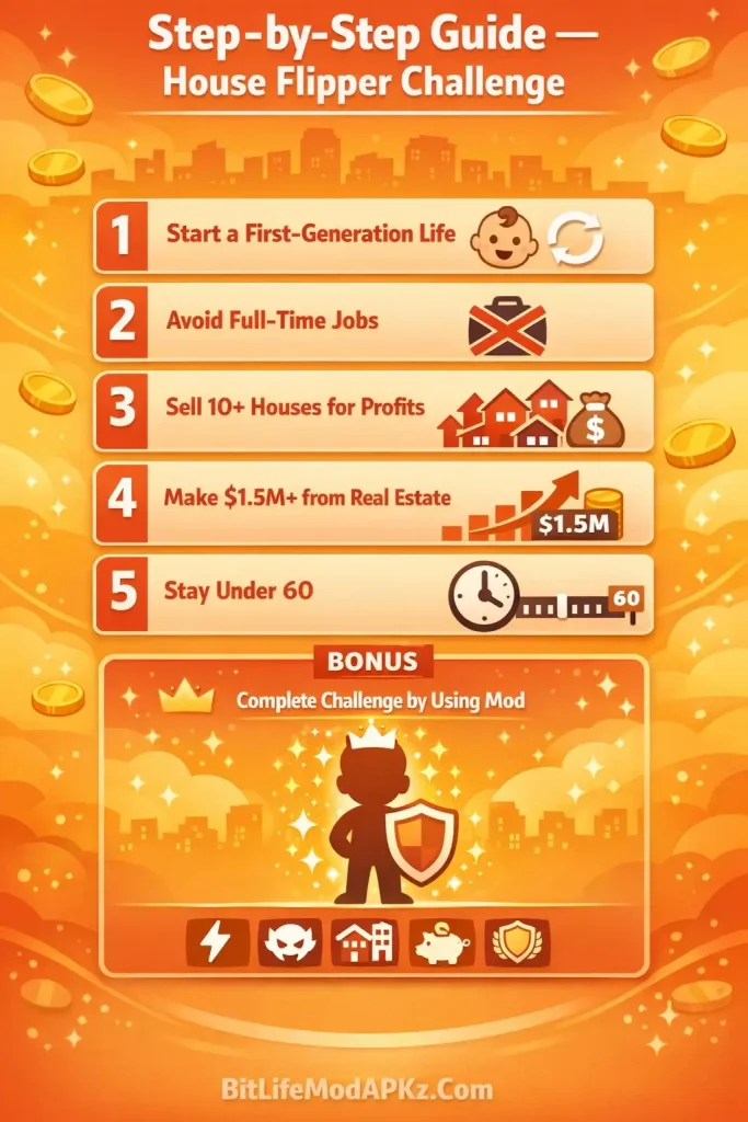 steps to complete house flipper challenge