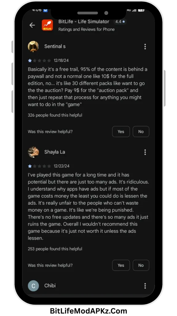 BitLife MOD APK v3.23.8 (Bitizenship, God Mode, Free Time Machine) Download users review screenshot 3