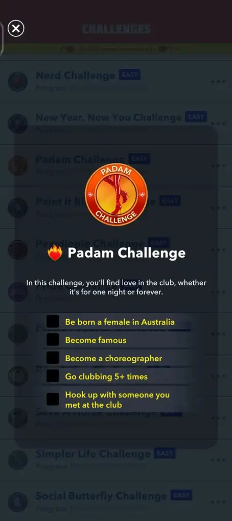 padam challenge objective screeshots