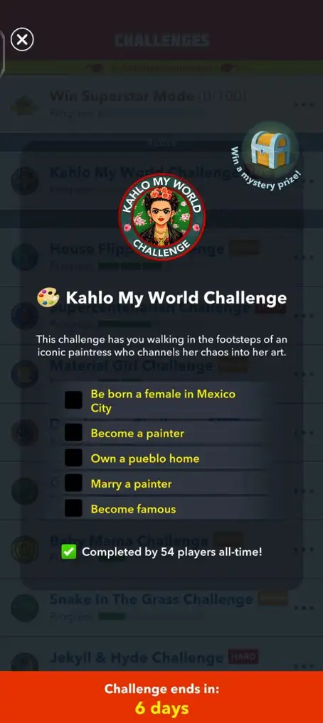 kahlo my world challenge objectives