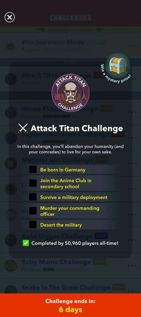 attack titan challenge objectives