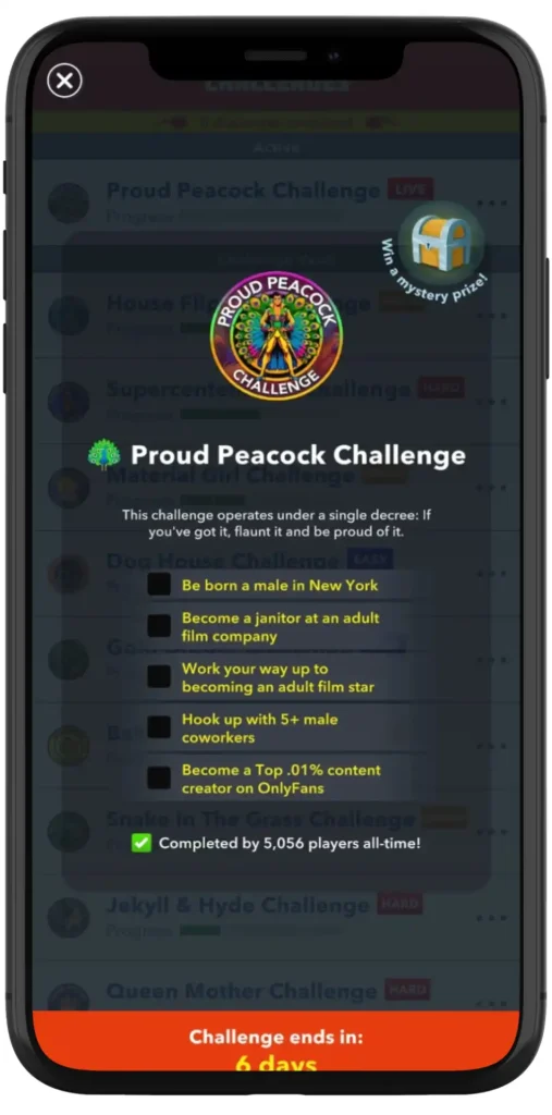 proud peacock challenge objectives