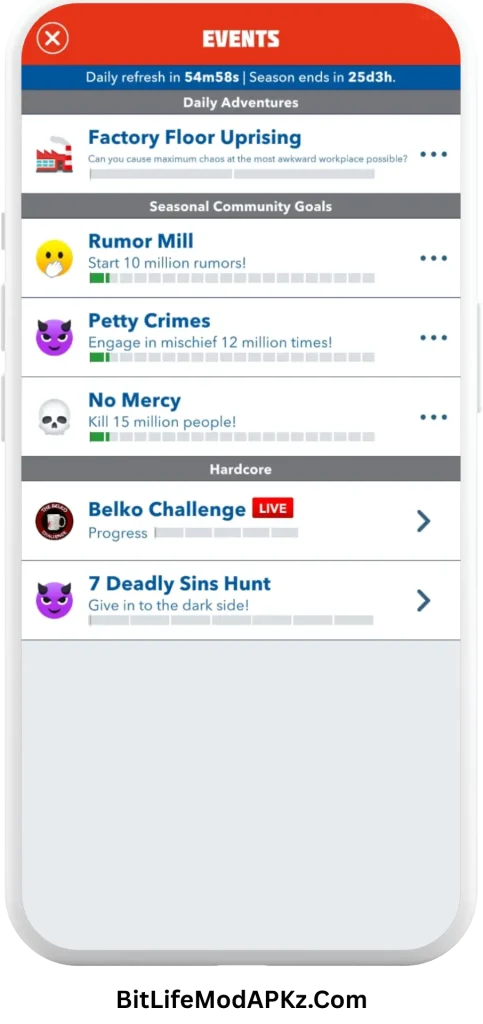 BitLife MOD APK v3.23.8 (Bitizenship, God Mode, Free Time Machine) Download villain season events